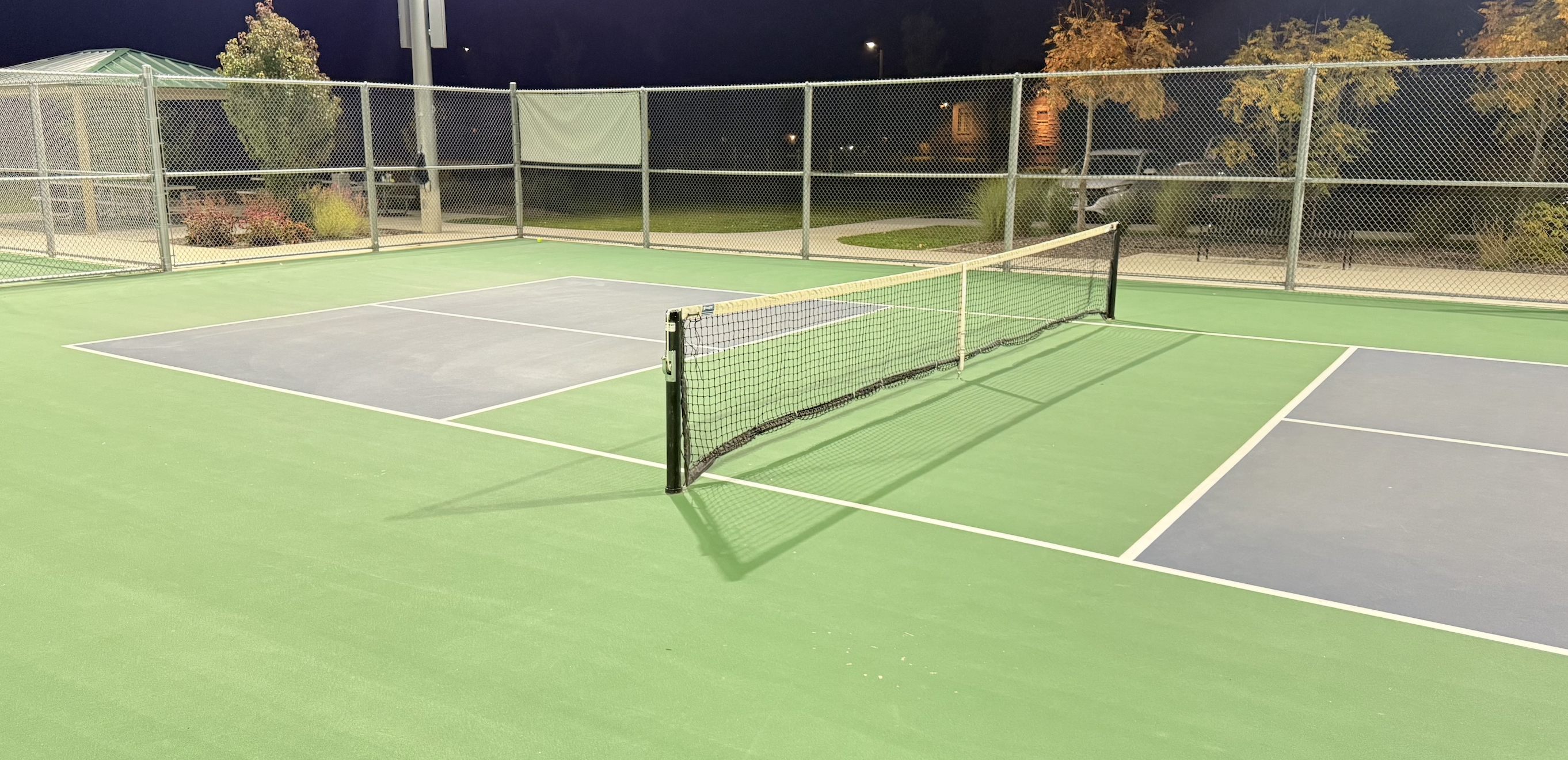 Custom backyard pickleball court in Michigan